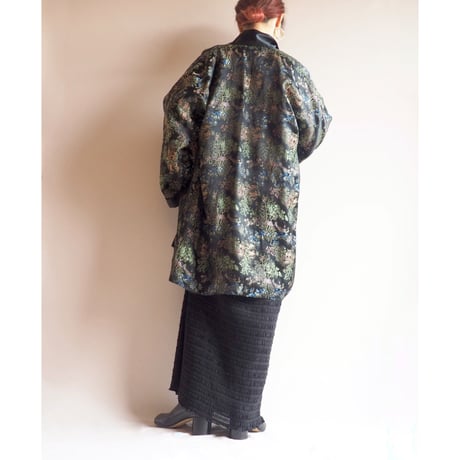 70〜80s black chinese brocade robe