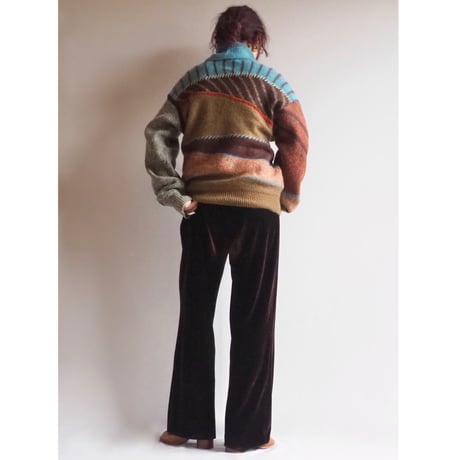 "jupe sport" turtleneck switching design sweater