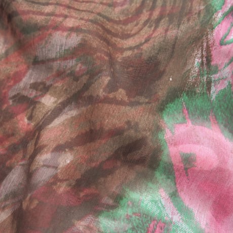 vintage abstract print sheer kaftan dress