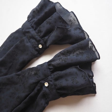 vintage sheer floral shirring design blouse
