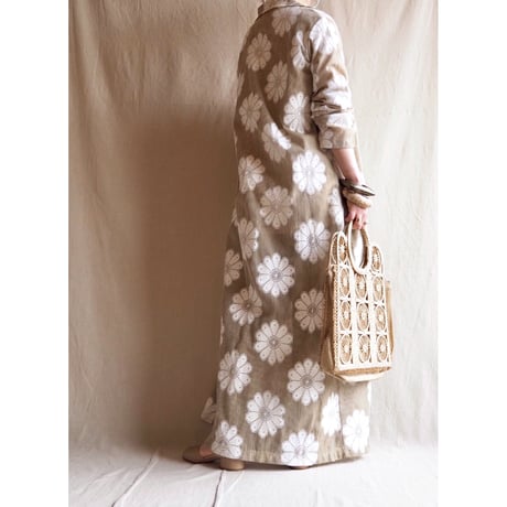 70s sheer floral maxi coat