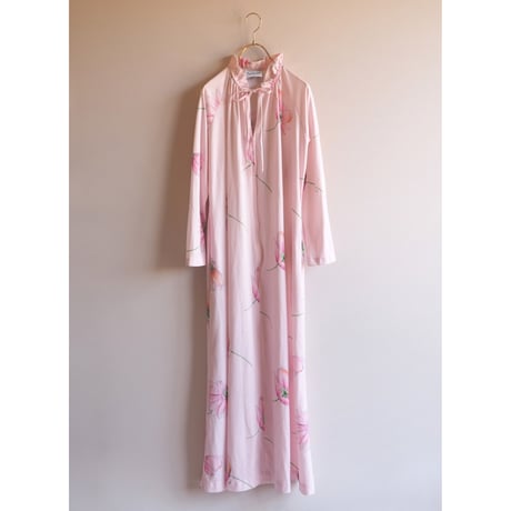 70s "Travel Lite" floral house maxi dress