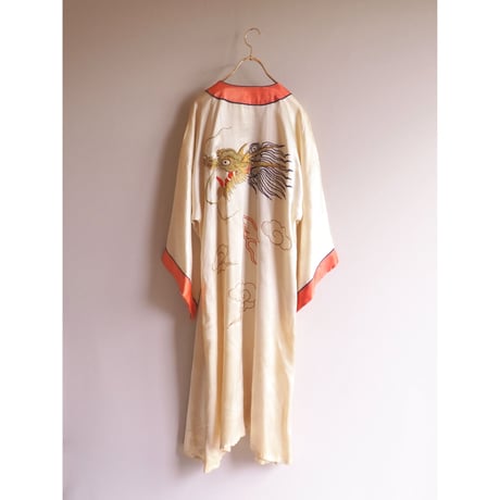 40s dragon embroidered silk robe