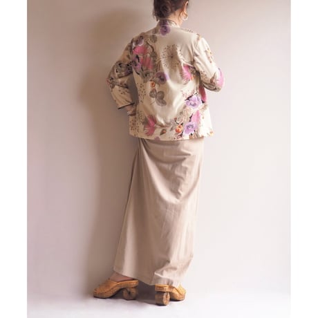 70s "Teddi of California" floral piping cardigan