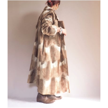 70s〜 abstract faux fur coat