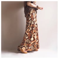 70〜80s abstract print maxi skirt