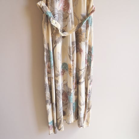 vintage floral semi sheer shirts maxi dress