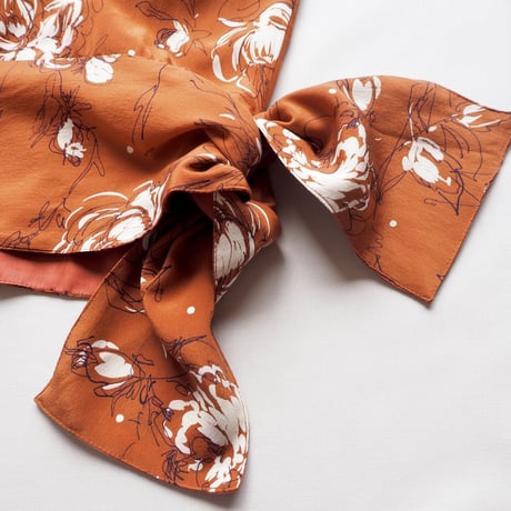 90s terracotta brown floral blouse