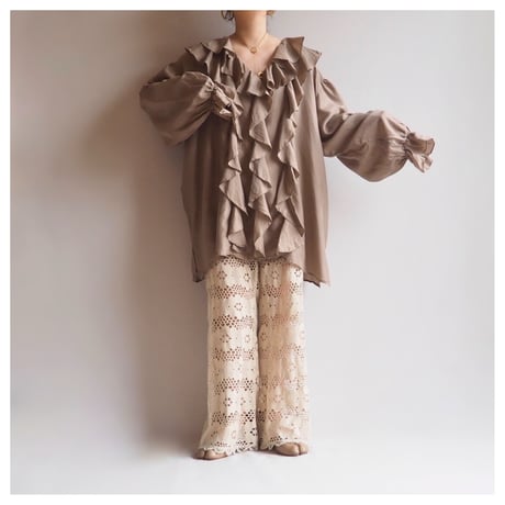"Diana MARCO" oversized ruffle silk blouse