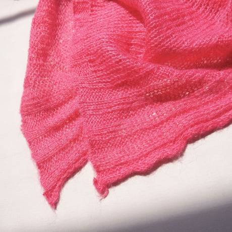 vivid pink ramie turtleneck poncho
