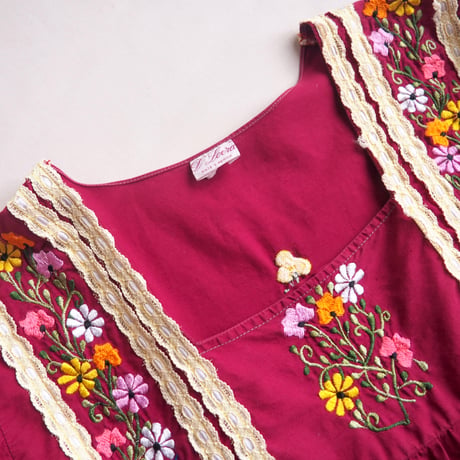 "D' Loera" floral embroidered midi dress