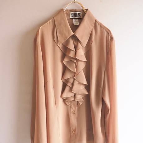 "FORENZA" ruffle sheer blouse