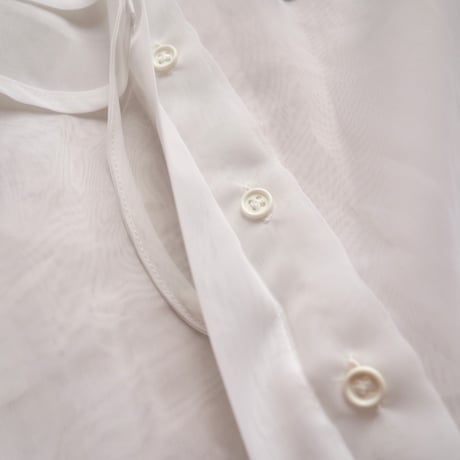 "Vera Mont" big collar sheer blouse