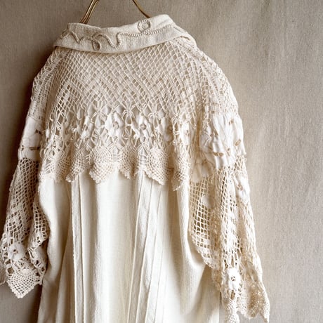 80s silk crochet embroidered jacket