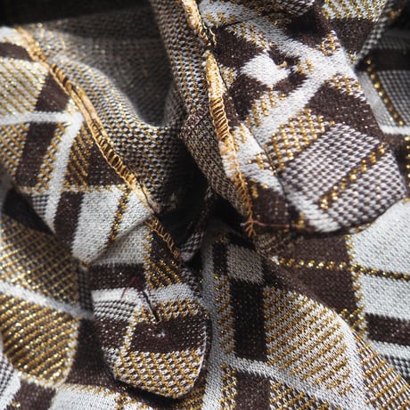 70s "Jan Celeste Ltd." metallic plaid maxi skirt