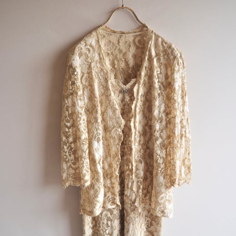 80s〜 "Stefanyszyn" lace jacket & dress set