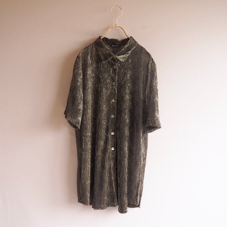 "Berkertex" gold textured s/s blouse