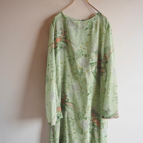 60s〜 floral sheer maxi dress
