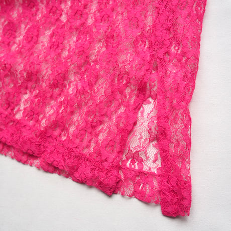 80s〜 vivid pink lace blouse