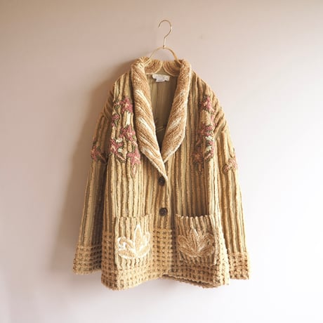 "Sandy Starkman" floral chenille art jacket