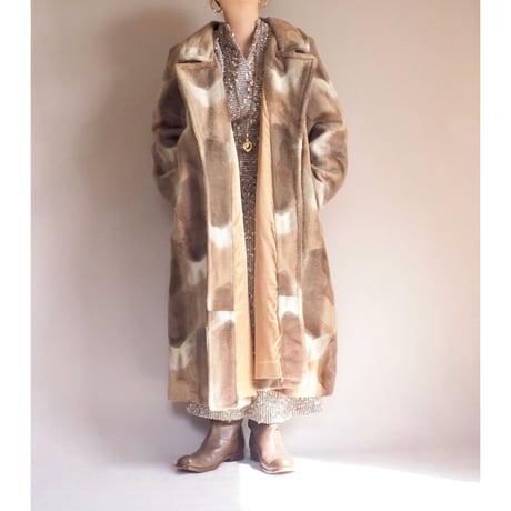 70s〜 abstract faux fur coat