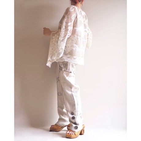 vintage folk linen design pants