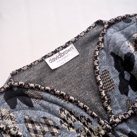 70〜80s "David Brown" metallic floral knit maxi dress