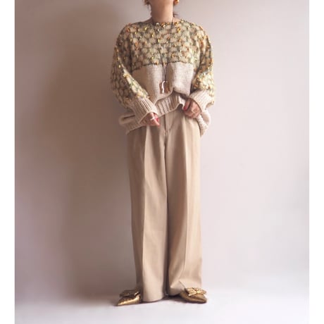vintage nep yarn metallic design sweater
