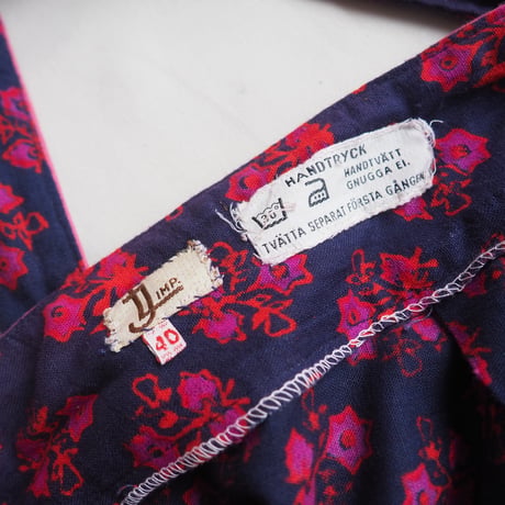 vintage floral hand print wrap maxi skirt