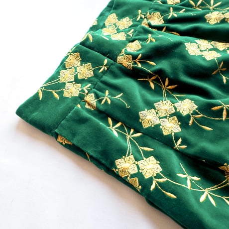 60s velvet floral embroidered maxi skirt