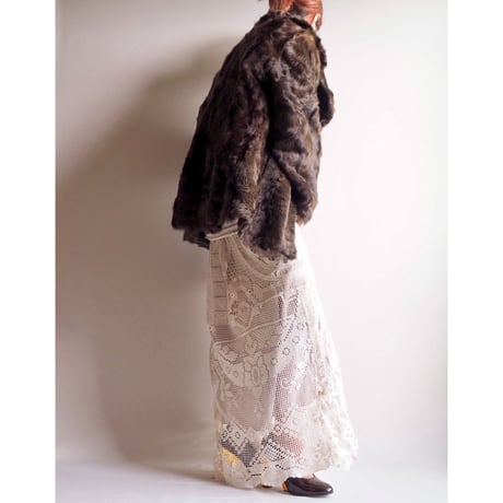 vintage brown lamb fur jacket