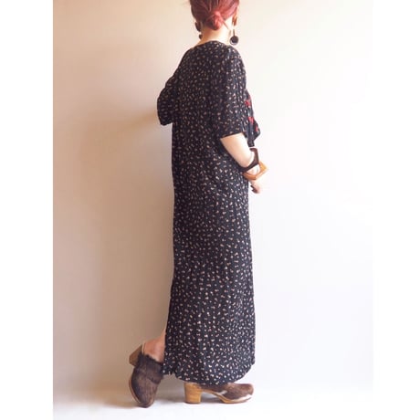 vintage floral s/s maxi dress