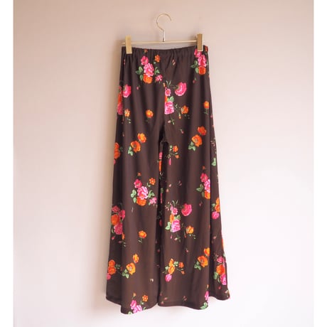 70s floral wide flare pants