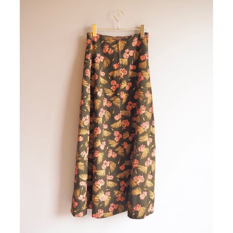 70s floral abstract maxi skirt