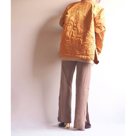 "classic elements" satin embroidered quilt jacket