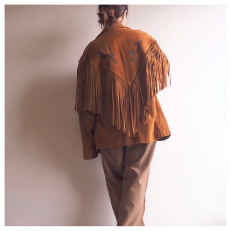 "WESTERN by Schott" leather fringe jacket