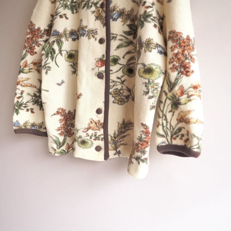 vintage floral piping cardigan