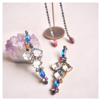 vintage czech rhinestone earrings(B)