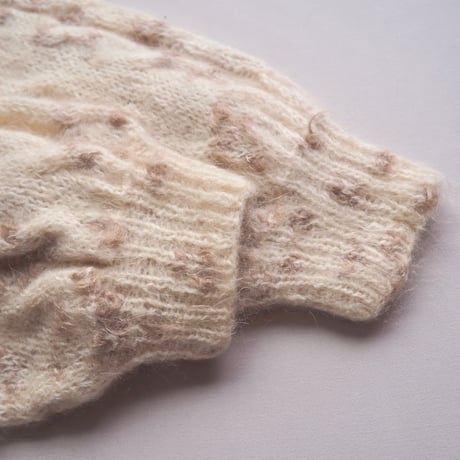 vintage nep yarn fuzzy cable cardigan