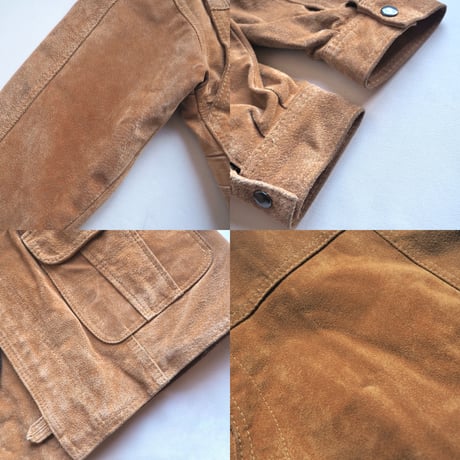 made in Australia drawstring suede × quilted jacket