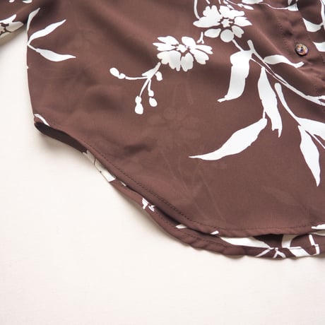 "Coldwater Creek" brown sheer floral blouse
