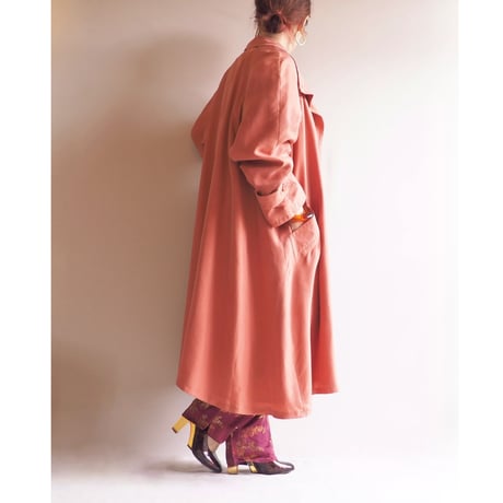 80〜90s "C&A" stand collar silk coat