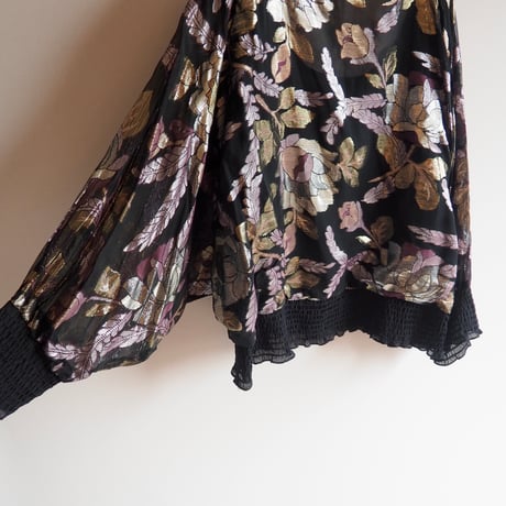 70〜80s "Andree Gaye" metallic floral blouse