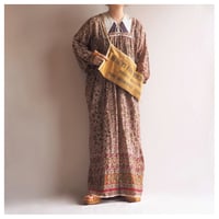 70s made in India cotton botanical maxi dress
