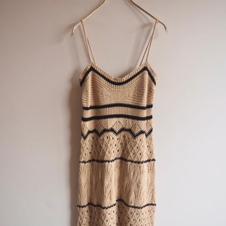 vintage crochet camisole midi dress