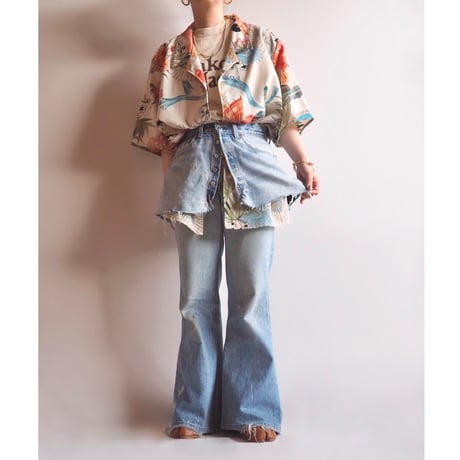 "Maggy Sweet" oriental print oversized s/s blouse