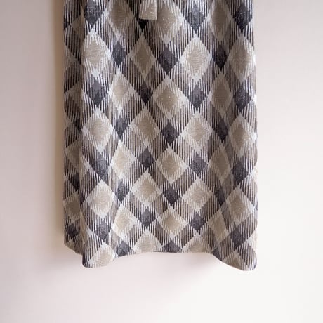 70s "Aper mates"metallic plaid knit maxi skirt