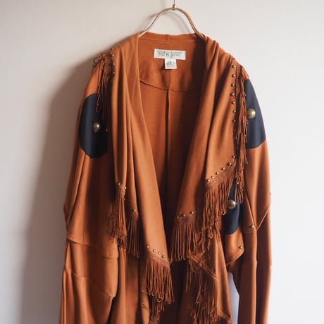 vintage fringe & studs design jacket