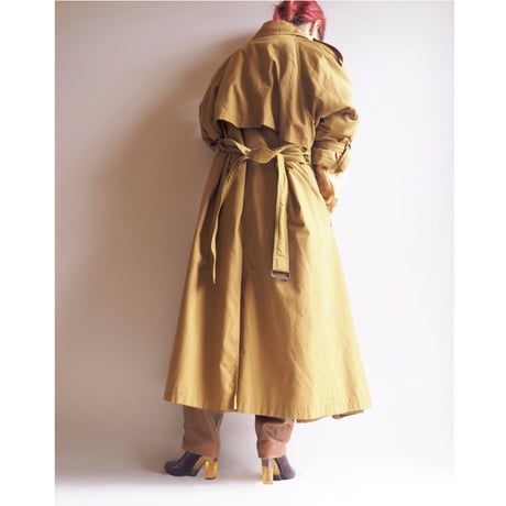 80s quilted sleeve design trench coat