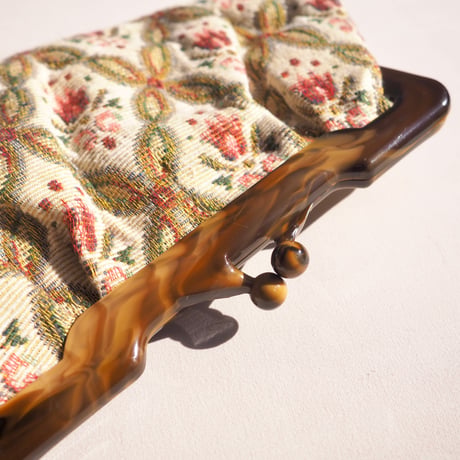 70〜80s floral clutch bag
